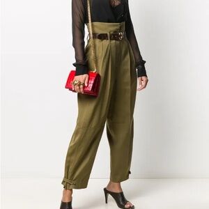 Givenchy Olive Green High Waist Trousers EU size 40